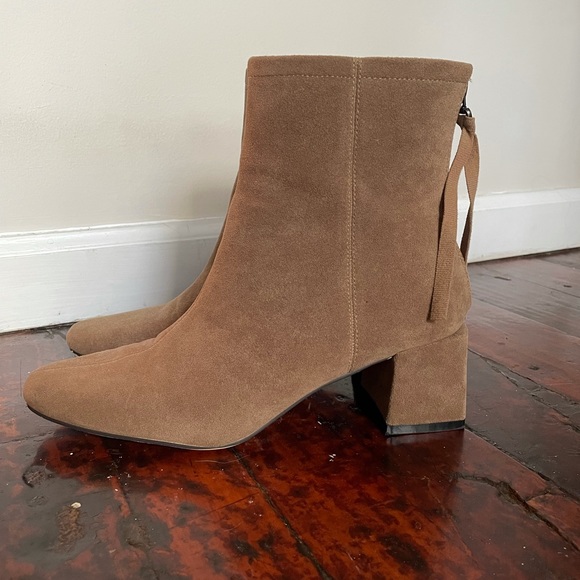 The Kadee - Tan Booties - Square Toe Block Heel - Picture 10 of 11